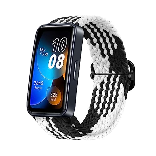 Band für Huawei Band 8 Armband Nylon Gewebt Loop Band für Huawei Band 8 Armband Atmungsaktiv Sport Schiebeschließe aus Edelstahl Armband für Huawei Band 8 Armband (H) von KUWAI