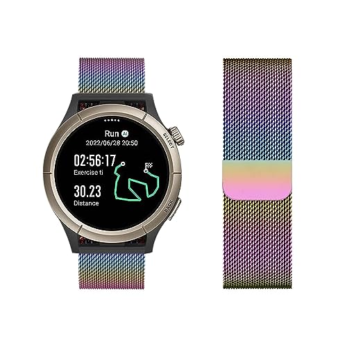 KUWAI Armbänder für Amazfit Cheetah Round Armband, Rostfreie Stähle Magnetischer Armband für Amazfit Cheetah Round Armbänder für Männer Frauen Bunt Band für Amazfit Cheetah Round Armband (G) von KUWAI