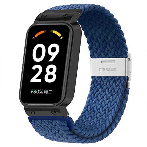 KUWAI Armband für Redmi Smart Band 2 ArmBand, Nylon Geflochtenes Armbänder mit Redmi Smart Band 2 ArmBand Rostfreier Stahl Ersatz Einstellbares Loop Band für Redmi Smart Band 2 ArmBand (I) von KUWAI