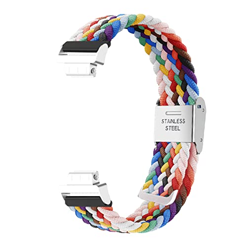 KUWAI Band für Fitbit Inspire 2/Inspire 3 ArmBand Nylon Geflochtenes Loop Band für Fitbit Inspire 2/Inspire 3 Armband für Herren Damen Rostfreier Stahl Armbänder mit Fitbit Inspire 2/Inspire 3 (A) von KUWAI