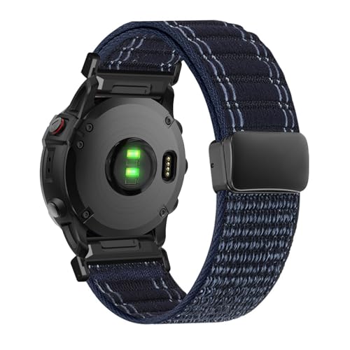 Sport Armband Kompatibel mit Garmin Fenix 6X/Fenix 6X Pro Armbänder, Nylon mit Verstellbare Magnetisch Schnalle Ersatzarmband für Garmin Fenix 6X/Fenix 6X Pro Band für Damen Herren (1,Eine Grösse) von KUWAI