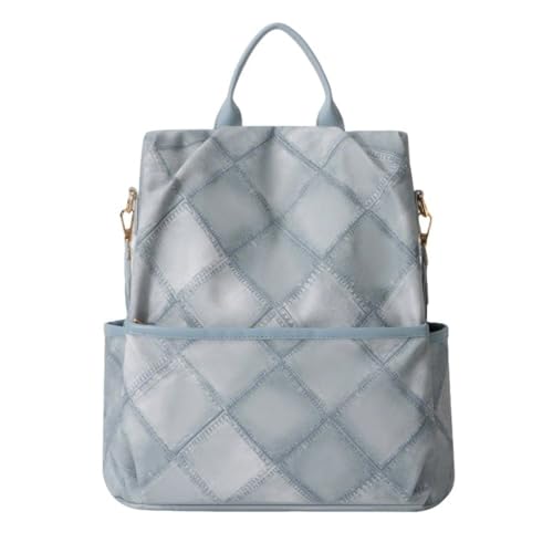 KUWHSIOP Rucksack aus PU-Leder für Damen Wandelbarer Modischer Damen-Reiserucksack Lässig Diebstahlsichere Schultertasche,Blau von KUWHSIOP