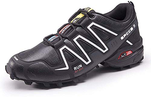 KUXUAN Fahrrad Schuhe Herren Rennradschuhe Mountainbike Fahrrad MTB Schuhe, rutschfeste und Atmungsaktive Freizeitschuhe,Black-45 von KUXUAN