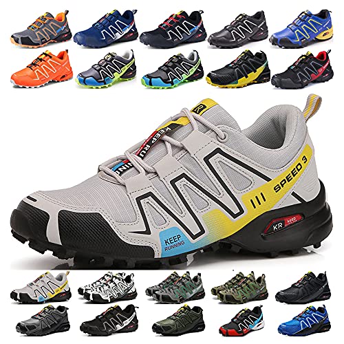 KUXUAN Fahrradschuhe Herren Indoor Fahrradschuhe Ohne Schloss,wasserdichte Mountainbike-Fahrradschuhe,rutschfeste Outdoor-Sportschuhe,Beige-43 von KUXUAN