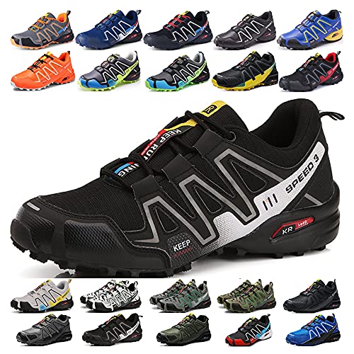 KUXUAN Fahrradschuhe Herren Indoor Fahrradschuhe Ohne Schloss,wasserdichte Mountainbike-Fahrradschuhe,rutschfeste Outdoor-Sportschuhe,Black3-42 von KUXUAN