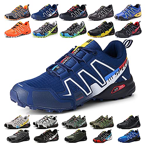 KUXUAN Fahrradschuhe Herren Indoor Fahrradschuhe Ohne Schloss,wasserdichte Mountainbike-Fahrradschuhe,rutschfeste Outdoor-Sportschuhe,Blue1-43 von KUXUAN