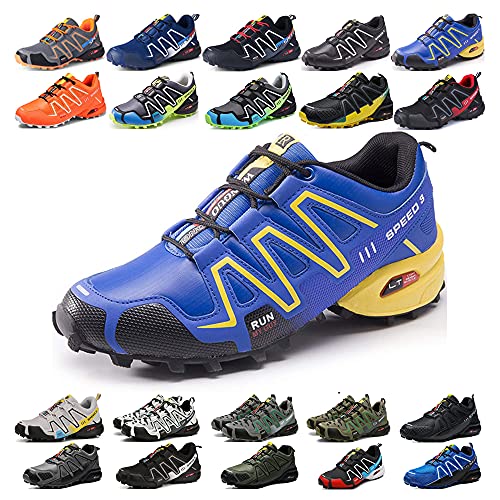 KUXUAN Fahrradschuhe Herren Indoor Fahrradschuhe Ohne Schloss,wasserdichte Mountainbike-Fahrradschuhe,rutschfeste Outdoor-Sportschuhe,Blue2-47 von KUXUAN