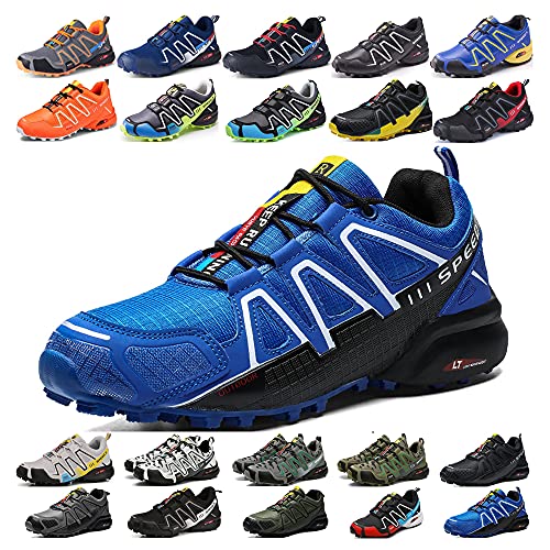 KUXUAN Fahrradschuhe Herren Indoor Fahrradschuhe Ohne Schloss,wasserdichte Mountainbike-Fahrradschuhe,rutschfeste Outdoor-Sportschuhe,Blue3-42 von KUXUAN