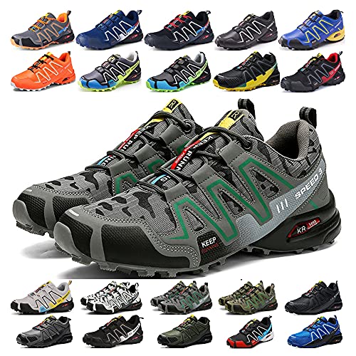 KUXUAN Fahrradschuhe Herren Indoor Fahrradschuhe Ohne Schloss,wasserdichte Mountainbike-Fahrradschuhe,rutschfeste Outdoor-Sportschuhe,Green1-42 von KUXUAN