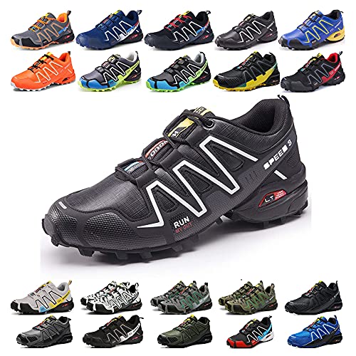 KUXUAN Fahrradschuhe Herren Indoor Fahrradschuhe Ohne Schloss,wasserdichte Mountainbike-Fahrradschuhe,rutschfeste Outdoor-Sportschuhe,Grey-44 von KUXUAN