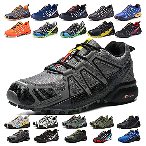 KUXUAN Fahrradschuhe Herren Indoor Fahrradschuhe Ohne Schloss,wasserdichte Mountainbike-Fahrradschuhe,rutschfeste Outdoor-Sportschuhe,Grey1-42 von KUXUAN