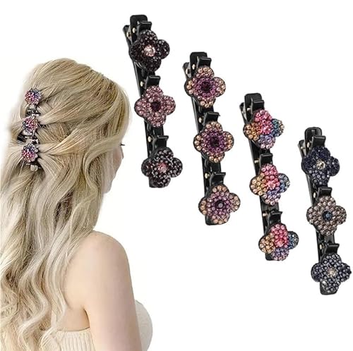 KUYCCSTRESI Stirnband-Haarband-Accessoires for Frauen, Stirnbänder for Damen, geflochtenes Blumenhaarband for Mädchen, kreieren Sie eine Vielzahl stilvoller Frisuren(A 4pc) von KUYCCSTRESI