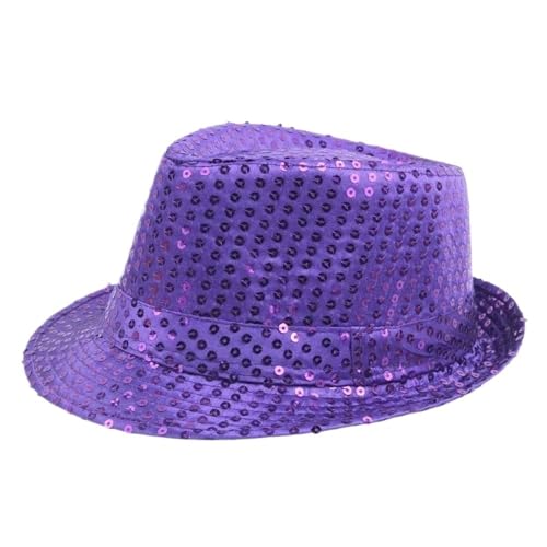 KUYCCSTRESI Zauberhut, klassischer Zylinder for Bühnenshows, Aufführungen, formelle Veranstaltungen, Kostümzubehör, Theatershow-Kopfbedeckung, Weihnachtsfeier-Kleidung, schlankes Design(Purple_2pcs) von KUYCCSTRESI