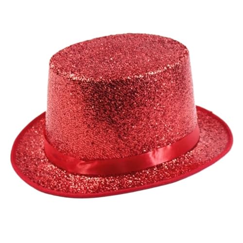 Zauberhut, klassischer Zylinder for Bühnenshows, Aufführungen, formelle Veranstaltungen, Kostümzubehör, Theatershow-Kopfbedeckung, Weihnachtsfeier-Kleidung, schlankes Design(Red_55cm 3pcs) von KUYCCSTRESI