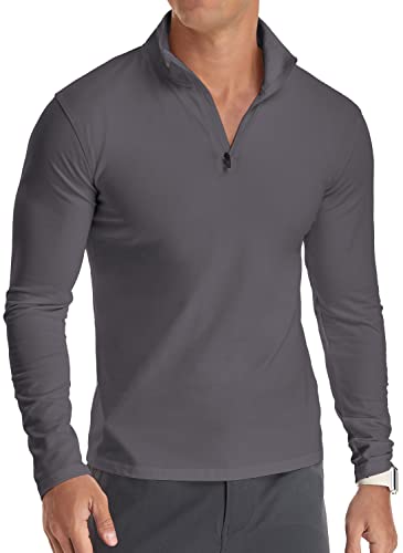 KUYIGO Herren 1/4 Zip Laufshirt Funktionsshirt Langarmshirt Sportshirt Schnelltrocknend Longsleeve Fitness Running Shirt S Dunkelgrau KUYIGO Herren 1/4 Zip Laufshirt Funktionsshirt Langarmshirt Sportshirt Schnelltrocknend Longsleeve Fitness Running Shirt S Dunkelgrau von KUYIGO