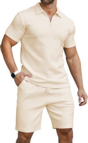 KUYIGO Herren Frühling Kurzarm-Poloshirt und Shorts Set Golf Outdoor Freizeitsport Set 3XL Beige KUYIGO Herren Frühling Kurzarm-Poloshirt und Shorts Set Golf Outdoor Freizeitsport Set 3XL Beige von KUYIGO