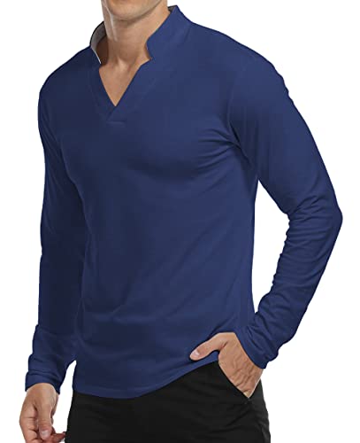 KUYIGO Herren Langarm Poloshirts Sport Einfarbig Golf Tennis T-Shirt M Navy KUYIGO Herren Langarm Poloshirts Sport Einfarbig Golf Tennis T-Shirt M Navy von KUYIGO