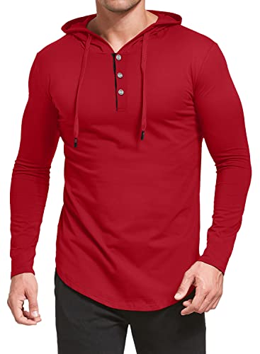 KUYIGO Mens Gym Hoodie Workout Sweatshirt Muskel Pullover Leichtgewicht Langarm Athletic Hooded S-5XL von KUYIGO