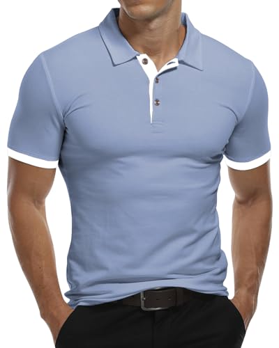 KUYIGO Poloshirt Herren Kurze Ärmel Golf T-Shirt Klassische Karierte Spleiß Polohemd S-2XL KUYIGO Poloshirt Herren Kurze Ärmel Golf T-Shirt Klassische Karierte Spleiß Polohemd S-2XL von KUYIGO