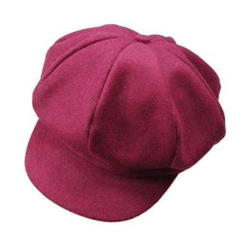 Kuyou Baby Kids Kappe Hut Cap Kinder Mütze Newsboy Berets Schirmmütze (Rot) von KUYOU