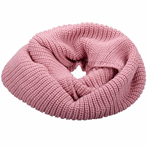 Kuyou Damen Schal Winter Rundschal Warmer Strick Loop Schal (Rosa) von KUYOU