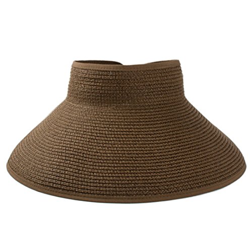 Kuyou Damen Sonnenhut Sport Sunvisor Visor Cap Strohhut Sonnenhut (Kaffee) von KUYOU