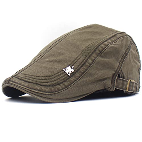 Kuyou Flatcap Schirmmütze Schiebermütze Gatsby Mütze Kappe Hüte (Armeegrün) von KUYOU