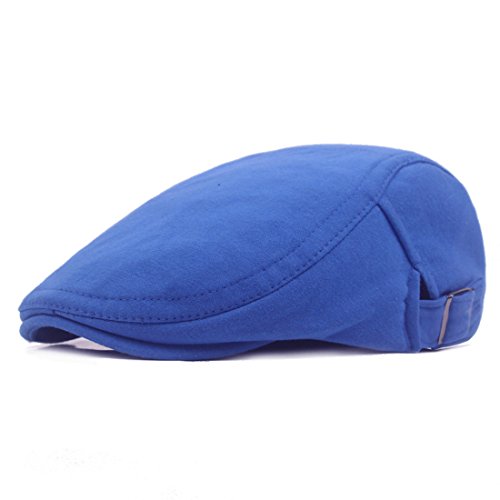 Kuyou Unisex Gatsby Schirmmütze Schiebermütze Newsboy Barett Flat Cap (01_Blau) von KUYOU