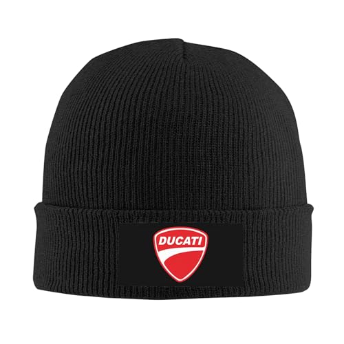 KVHSVEGO Compatible with Ducati Beanie für Männer und Frauen, Slouchy Beanie-Mützen, Winter-Strickmützen, weiche Totenkopf-Mütze von KVHSVEGO