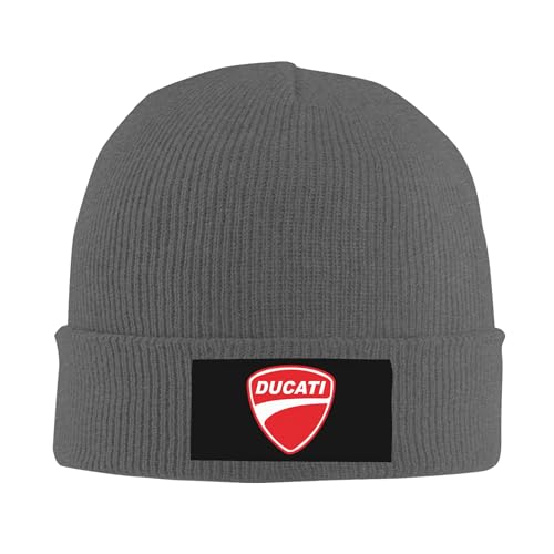 KVHSVEGO Compatible with Ducati Beanie für Männer und Frauen, Slouchy Beanie-Mützen, Winter-Strickmützen, weiche Totenkopf-Mütze von KVHSVEGO