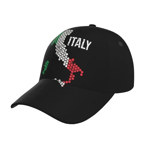 KVHSVEGO Mode Italien Baseball Hut Kappe Männer Frauen Retro Italienische Flagge Einstellbare Größe Hatu2026 von KVHSVEGO