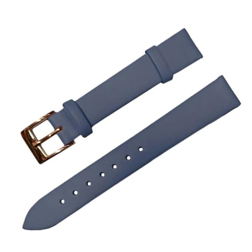 KVIVI Uhrenarmband,Leder Uhrenarmband 12mm 14mm 16mm 18mm 20mm 22mm Leder Uhrenarmband Riemen Armbands für Frauen Männer Braun Black Belt Band Watch Zubehör (Color : Blue 2, Size : 18mm) von KVIVI