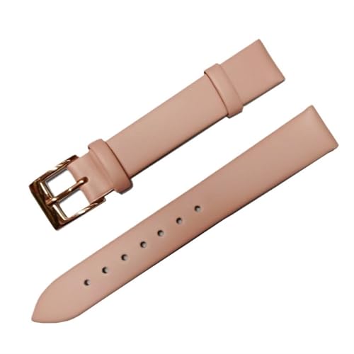 KVIVI Uhrenarmband,Leder Uhrenarmband 12mm 14mm 16mm 18mm 20mm 22mm Leder Uhrenarmband Riemen Armbands für Frauen Männer Braun Black Belt Band Watch Zubehör (Color : Pink 2, Size : 16mm) von KVIVI