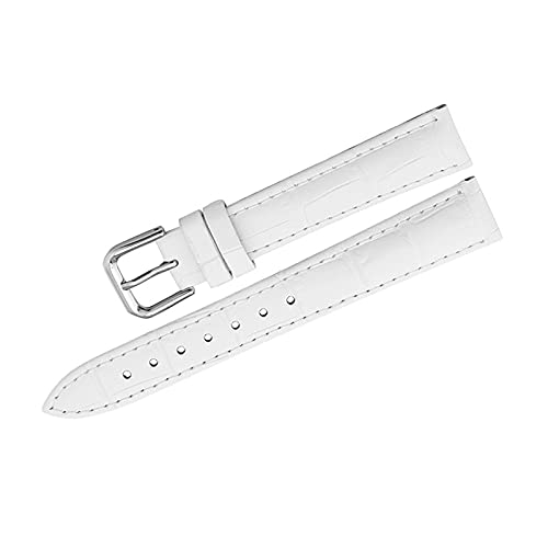 KVIVI Uhrenarmband,Leder Uhrenarmband Uhrenarmband Lederriemen 12 14 16 18 20 22mm Uhren Zubehör Lederuhr Gürtelband Uhrenarmbänder (Color : White, Size : 22mm) von KVIVI