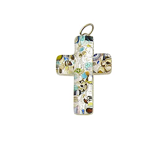 KVN Kreuz-Anhänger Murano-Glas ca.3 5x2 5cm bunt von KVN