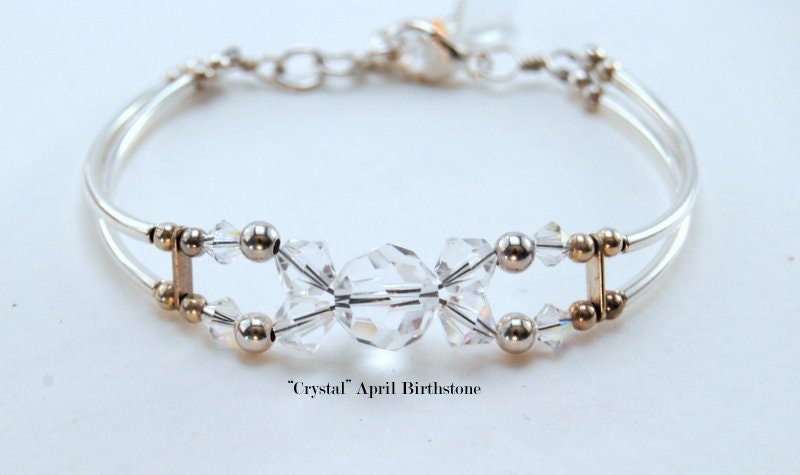 Kristall Swarovski April Birthstone Verstellbare Armband Modern Und Zart Für Jeden Besonderen Anlass Geschenk, Hochzeiten Oder Sie von KVRJewelry
