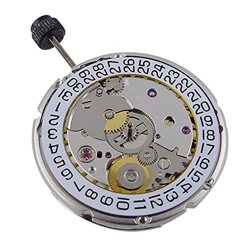 KVSERT Hohe Genauigkeit PT5000 automatisches mechanisches Uhrwerk 28800 Bph Datumsanzeige Clone 2824 25 Juwelen 25,6 mm Durchmesser, silber von KVSERT