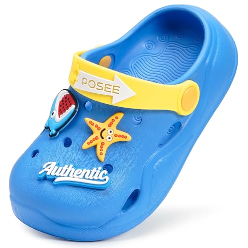 Clogs Kinder Gartenschuhe Mädchen Pantoletten Jungen Badeschuhe Hausschuhe rutschfeste Strand Sandalen Sommer Wasserschuhe Slippers B-Blau 24.5-25EU=Etikettengröße:160 von KVbabby