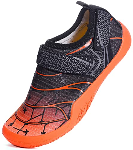 KVbabby Aquaschuhe für Mädchen Jungen Badeschuhe Wasserschuhe Kinder Barfußschuhe Rutschfe Strandschuhe,2415Orange,26 EU von KVbabby