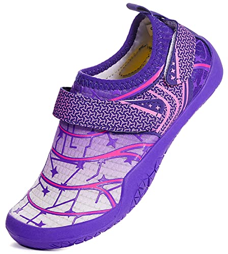 KVbabby Aquaschuhe für Mädchen Jungen Badeschuhe Wasserschuhe Kinder Barfußschuhe Rutschfe Strandschuhe,2415Violett,26 EU von KVbabby