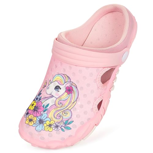 KVbabby Clogs Kinder Hausschuhe Jungen Mädchen Gartenschuhe Pantoletten Strand Sandalen Atmungsaktiv rutschfest,Schwarz-Blau, 37 EU von KVbabby