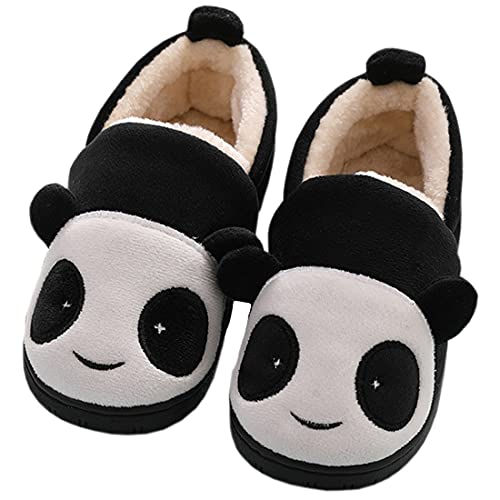 KVbabby Hausschuhe Mädchen Pantoffeln Plüsch Jungen Baumwolle Pantoffeln Kinder Wärme Katze Weiche Hausschuhe Damen Winter Cartoon Leicht Rutschfeste Slippers Schwarz 32-33 EU (Etikettengröße: 220) von KVbabby