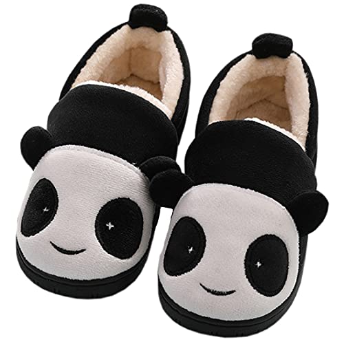 KVbabby Hausschuhe Mädchen Pantoffeln Plüsch Jungen Baumwolle Pantoffeln Kinder Wärme Katze Weiche Hausschuhe Damen Winter Cartoon Leicht rutschfeste Slippers 28-29 EU (Etikettengröße: 200) Schwarz von KVbabby