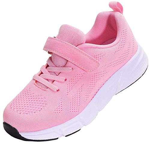 KVbabby Sneaker für Jungen Mädchen Laufschuhe Kinder Turnschuhe Outdoor Sport Schuhe Atmungsaktiv Straßenlaufschuhe Leichtgewicht Tennisschuhe,A-Pink,27 EU von KVbabby