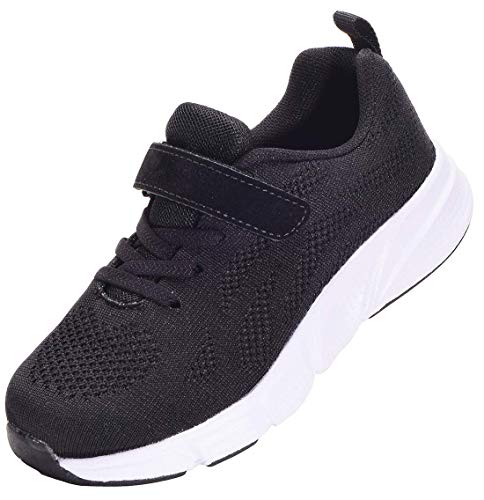 KVbabby Sportschuhe Kinder Turnschuhe Jungen Mädchen Tennisschuhe Laufschuhe Kinder Outdoor Sneaker Atmungsaktiv Straßenlaufschuhe,A-Schwarz,30 EU von KVbabby