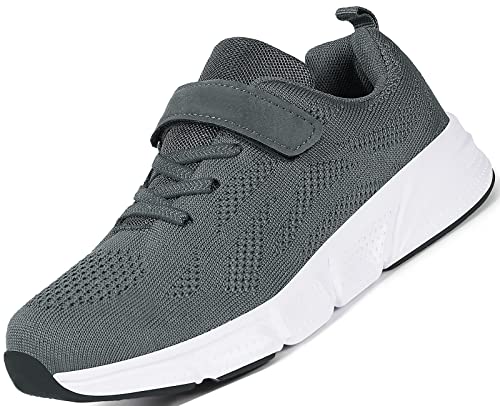 KVbabby Tennisschuhe für Jungen Mädchen Laufschuhe Kinder Turnschuhe Outdoor Sneaker Atmungsaktiv Straßenlaufschuhe Leichtgewicht Sport Schuhe,A-Grau,30 EU von KVbabby