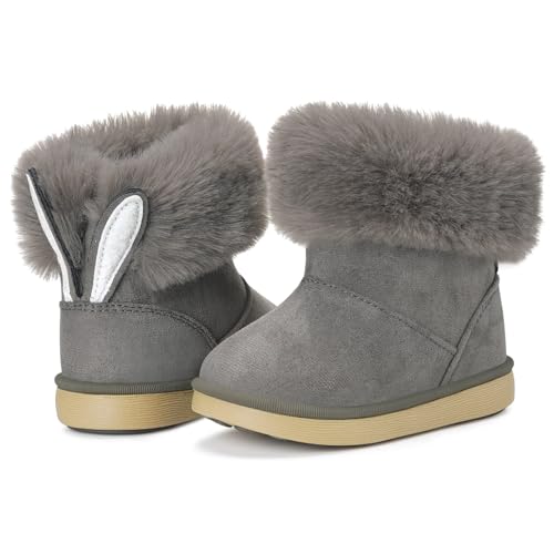 KVbabby Winterstiefel Mädchen Wärme Kinder Winterschuhe Plüsch Gefütterte Baby Stiefeletten Schneestiefel Rutschfest Stiefel Kleinkindschuhe Schlupfstiefel 22EU = Hersteller 23 Grün B von KVbabby