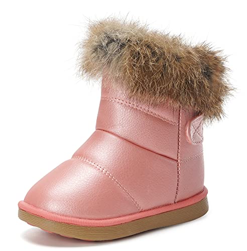 KVbaby Mädchen Warm Gefütterte Schneestiefel Baby Kinder wasserdichte Winterschuhe PU-Leder Kleinkindschuhe Weichsohlen Schlupfstiefel, Pink, Größe 25 EU = Etikett 26 KVbaby Mädchen Warm Gefütterte Schneestiefel Baby Kinder wasserdichte Winterschuhe PU-Leder Kleinkindschuhe Weichsohlen Schlupfstiefel, Pink, Größe 25 EU = Etikett 26 von KVbabby