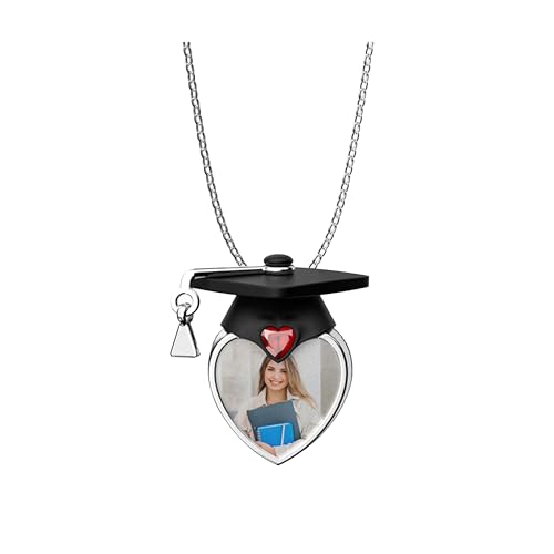 Benutzerdefinierte Graduierung Geschenke für Freund Graduierung Kappe benutzerdefinierte Birthstone Halskette mit Foto High School personalisierte College-Text-Schmuck für Frauen von KWCLTH