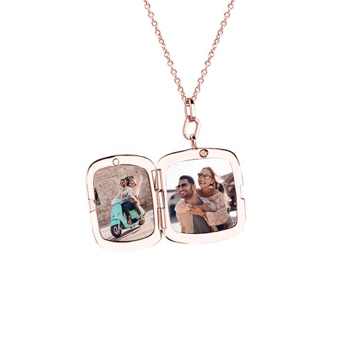 KWCLTH Benutzerdefinierte Foto eingraviert Text Anhänger Medaillon Halskette Stern Form Medaillon Halsketten Schmuck für Frauen von KWCLTH